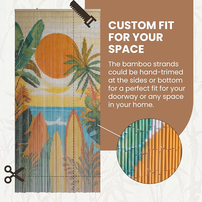 Vietbud Décor Summer Vibe Bamboo Beaded Curtains - Image 4