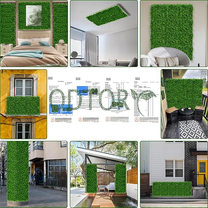 ODTORY Artificial Plants Hedge Wall Panels：60x120 Inch UV-Anti Greenery Boxwood - Image 6