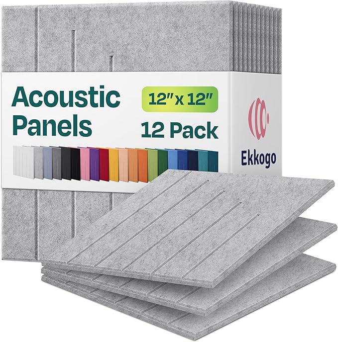 Acoustic Panels 12-Pack Soundproof Wall Panels 12"x12"x0.4" Decorative Sound by EkkogoAcousticPanels