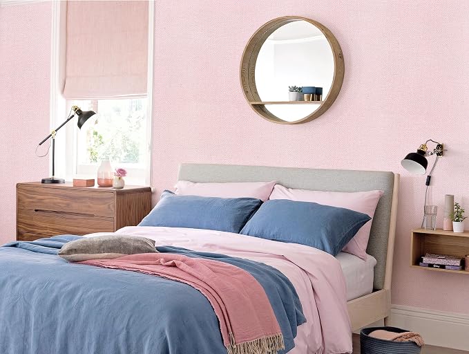 Pink Grasscloth Peel and Stick Wallpaper Textured Contact Paper 15.7inch x - Image 7