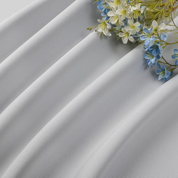 CUCRAF Grayish White Blackout Curtains 72 inch Length 2 Panels Set, Rod Pocket - Image 7
