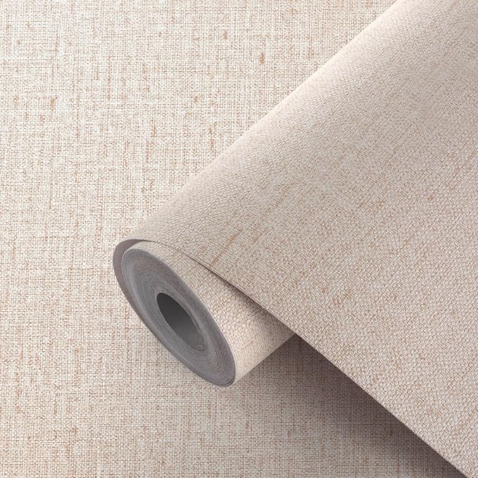 Beige Grasscloth Wallpaper Peel and Stick Textured Self Adhesive Stick on Linen by Akywall