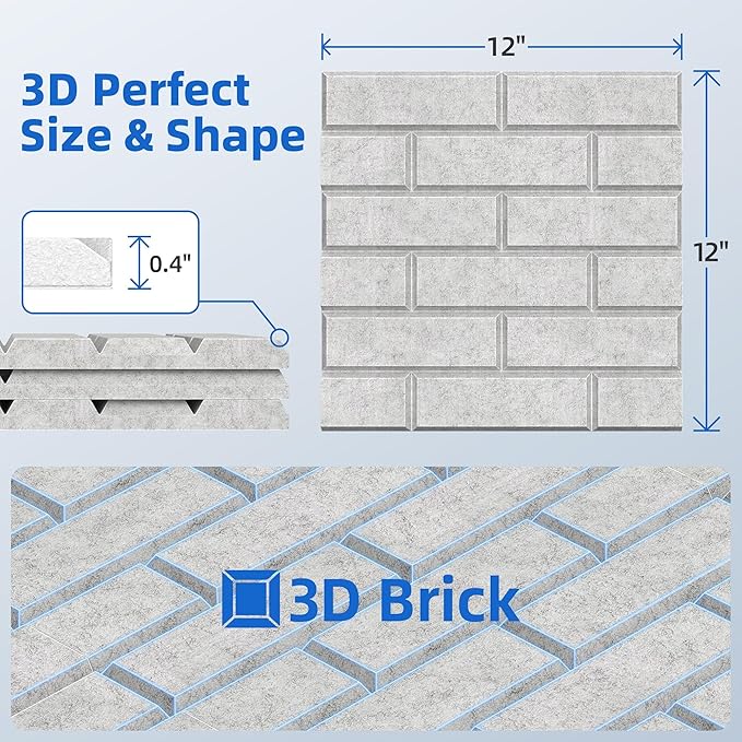 20 Pack Acoustic Panels with Self Adhesive, Soundproof Wall Panels, Brick Sound - Image 5