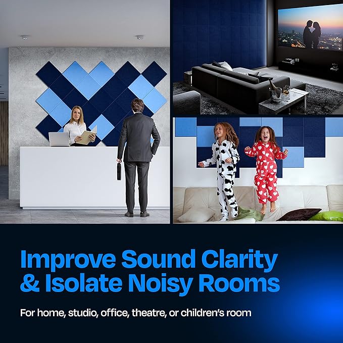 Acoustic Panels 12-Pack Soundproof Wall Panels 12"X12"X0.4" Sound Panels High - Image 4