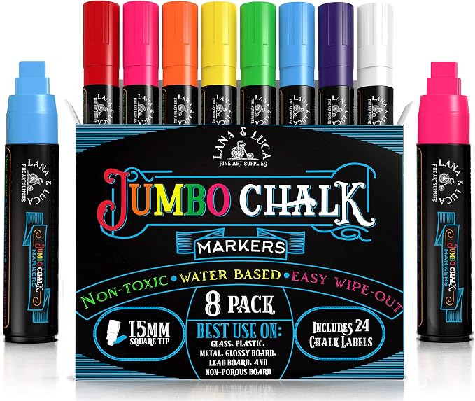 LANA & LUCA Jumbo Liquid Chalk Markers Square Tip by LANA+%26+LUCA