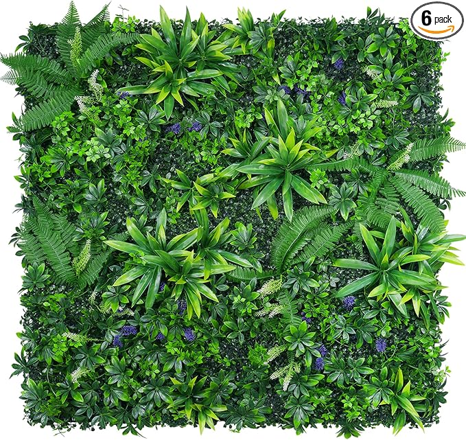 Yangrass Grass Wall Panels Set of 6, Artificial Hedge Panels Greenery Wall by LivingGreenEveryDayShine
