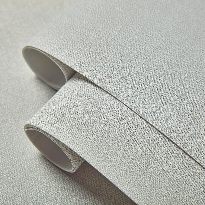 Fabric Grasscloth Texture Self-Adhesive Wallpaper Linen Peel and Stick - Image 2