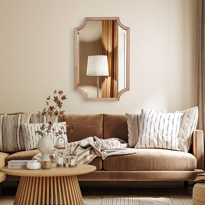 WallBeyond 24" x 36" Full Scalloped Corners Arch Rectangle Wall Mirror - Image 4