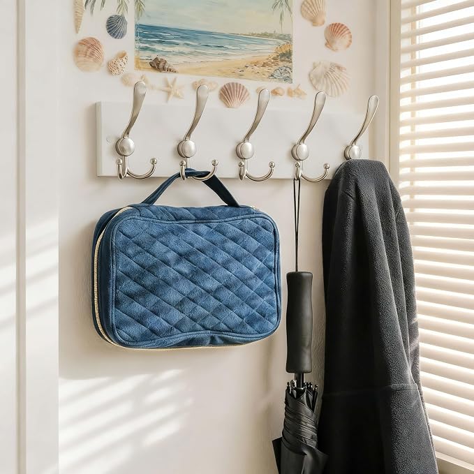 SKOLOO Creations White Solid Wood Wall Mounted Coat Rack, 5 Hooks, 16-7/8" Long - Image 2
