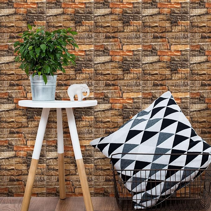 Tinlade 30 Pcs 28.81 Sq ft 3D Wall Panels Peel and Stick Foam Brick Wallpaper - Image 6