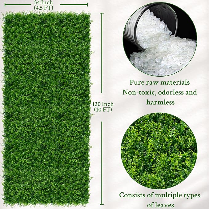 ODTORY Artificial Plants Hedge Wall Panels：54x120 Inch UV-Anti Greenery Boxwood - Image 2