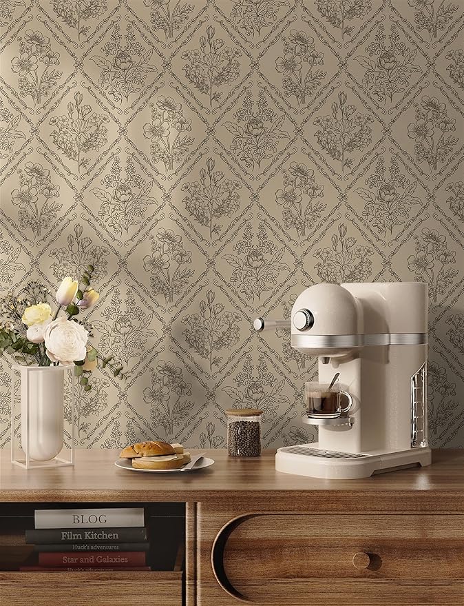 Toduso Peel and Stick Wallpaper Vintage Wall Paper Boho Contact Paper Brown - Image 3