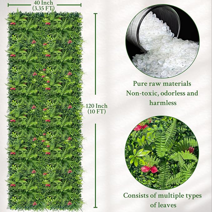 ODTORY Artificial Grass Wall Backdrop Panels Roll: 40X120 in UV-Anti Greenery - Image 2