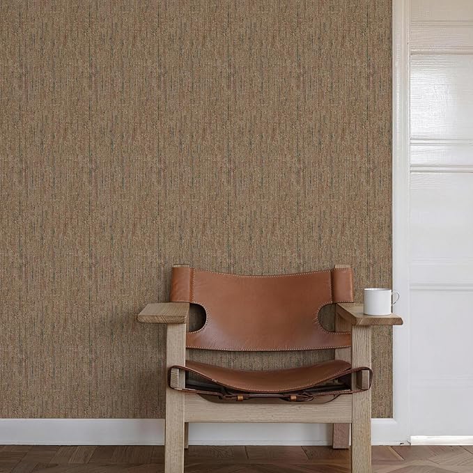 JiffDiff Woven Wallpaper Peel and Stick 17.3" x 400" Colorful Paint Grasscloth - Image 5