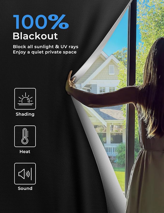 Sumobaby Blackout Curtains for Bedroom Portable 48"x72", No Drill Blackout - Image 2