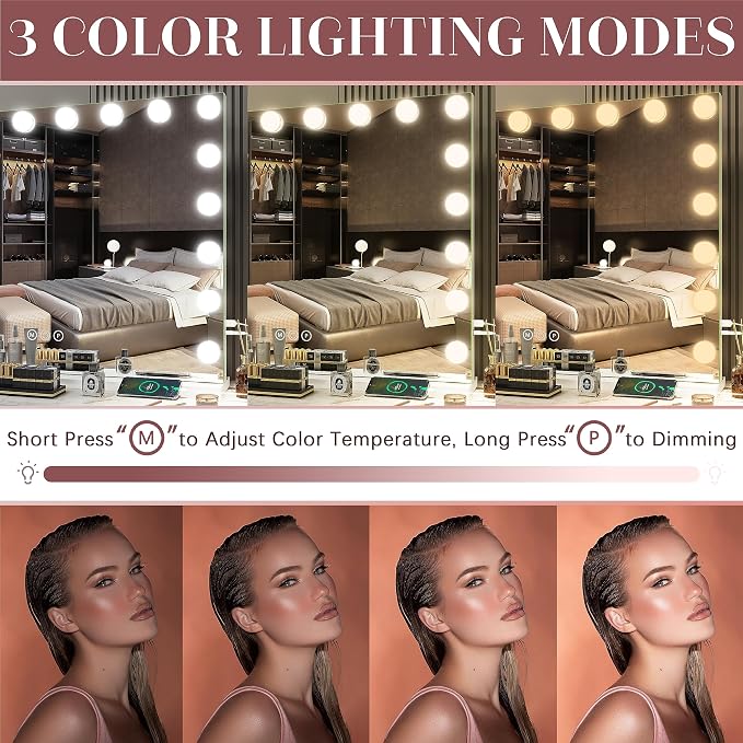 ROLOVE 32"x24" Hollywood Vanity Mirror - Image 4