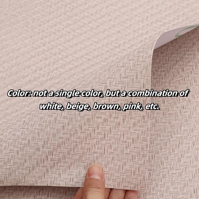 Haimin Fabric Wallpaper Textured Contact Paper Grasscloth Wallpaper Peel and - Image 2