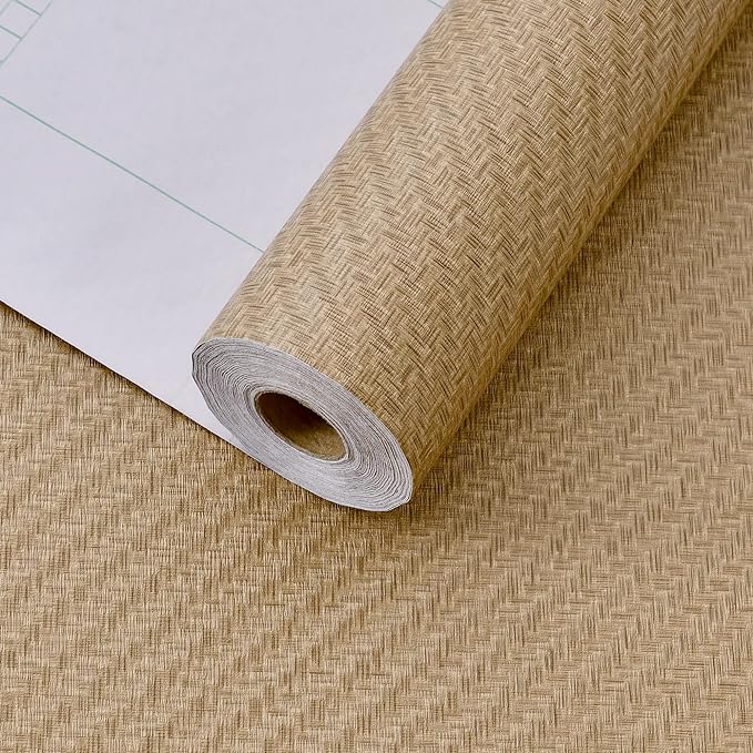Haimin Fabric Wallpaper Textured Contact Paper Grasscloth Peel and Stick Faux by HaiminHomeDecorWallpaper