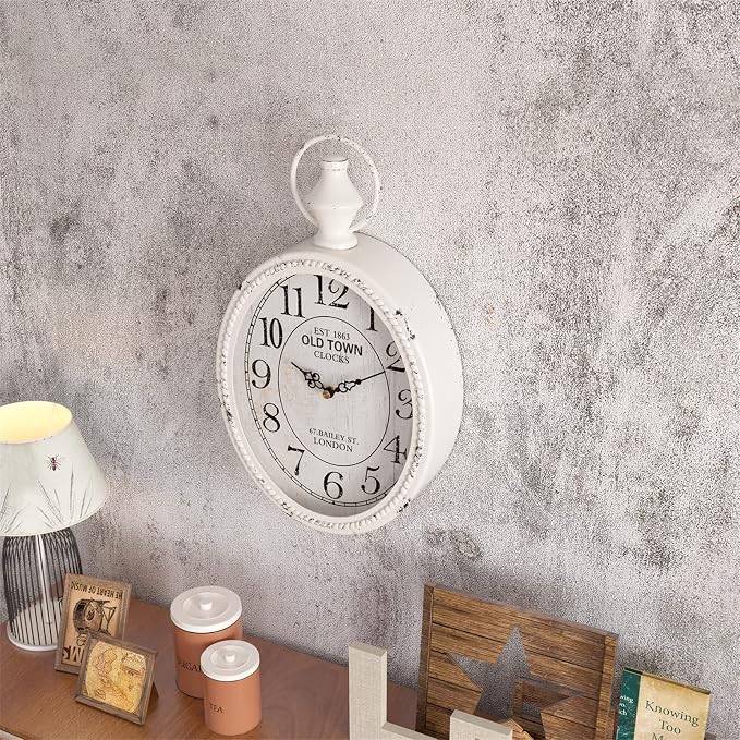 Menterry Small Retro Oval Wall Clock, Antique Old Design, Battery Operated - Image 5