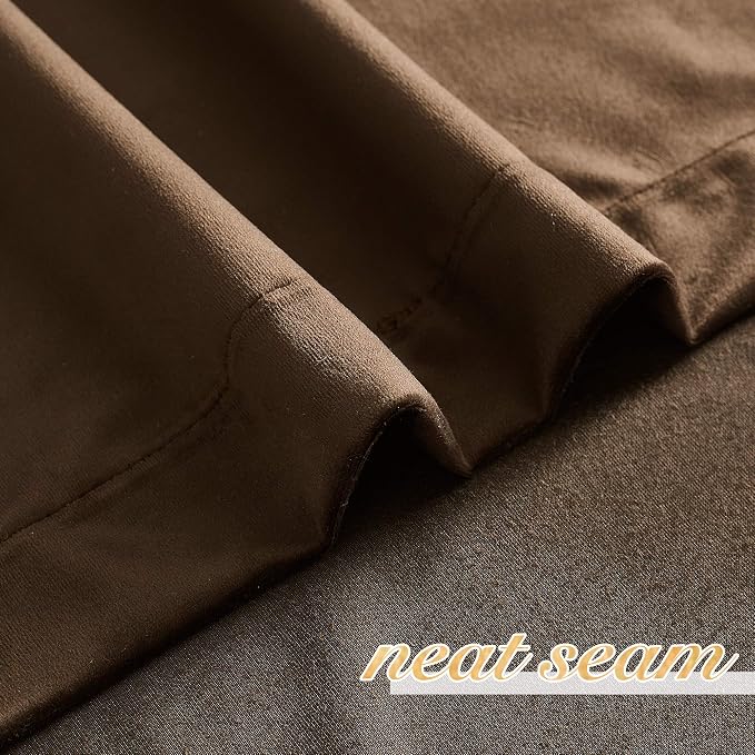 NICETOWN Thermal Insulated Brown Velvet Curtains, Sound Reducing Heavy Matt - Image 5
