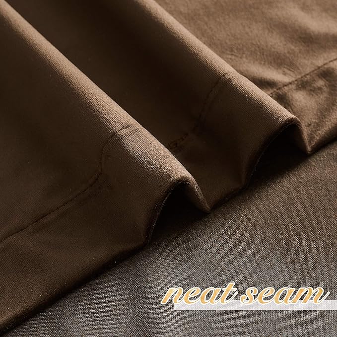 NICETOWN Brown Velvet Room Darkening Curtains, Home Decor Light Blocking - Image 6