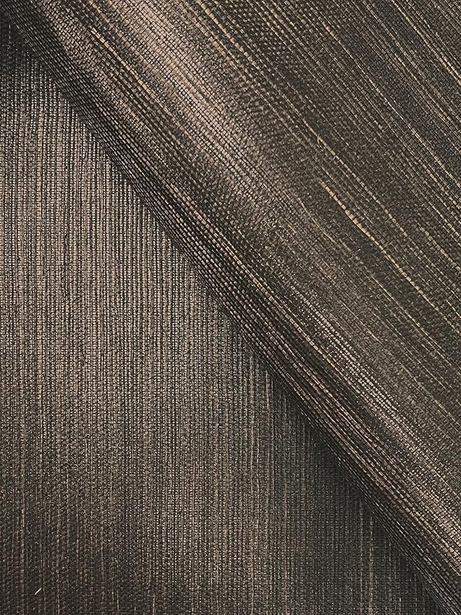 York Wallcoverings Natural Sisal Black Peel and Stick Grasscloth Wallpaper - Image 4