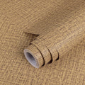 TANONE Dark Coffee Linen Wallpaper Self-Adhesive- Grasscloth Contact Paper Peel by TANONE