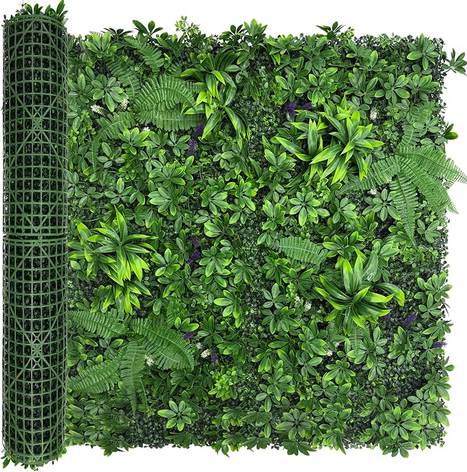 Artificial Green Boxwood Grass Wall Roll: 48"x120"（40SQFT） UV Protected Ivy by DOPGIB
