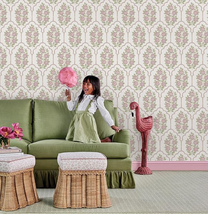NuWallpaper x Society Social Floral Bazaar Rose Water Peel and Stick Wallpaper - Image 4