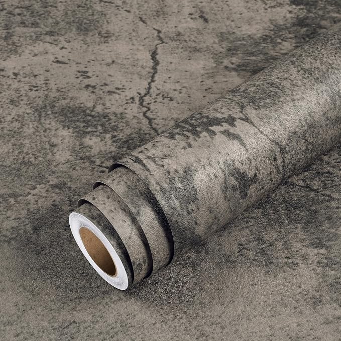 Livelynine Moody Concrete Wallpaper Peel and Stick Industrial Modern Brown - Image 6