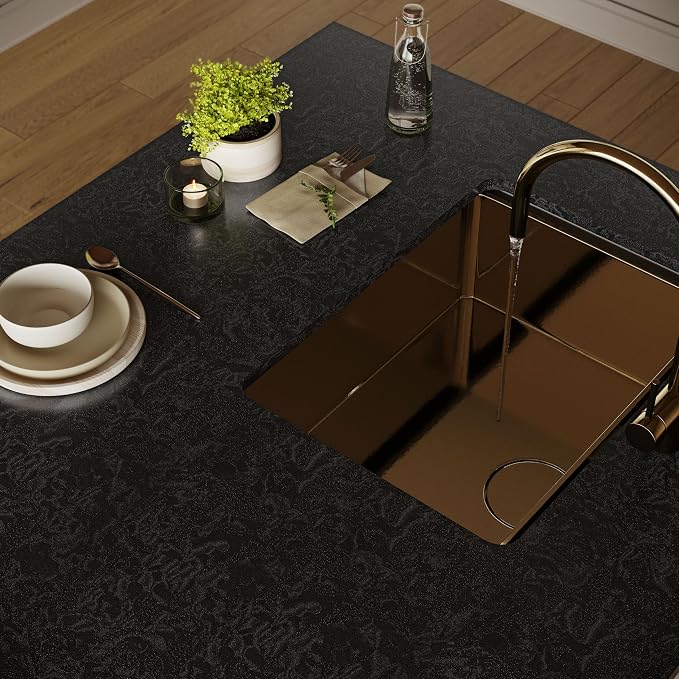Abyssaly Black Textured Peel and Stick Wallpaper - Image 4