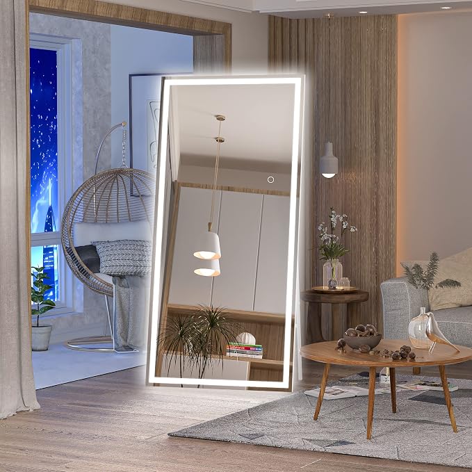 Hasipu Full Length Mirror with Lights, Full Body Dressing Hanging Mounted Mirror - Image 6