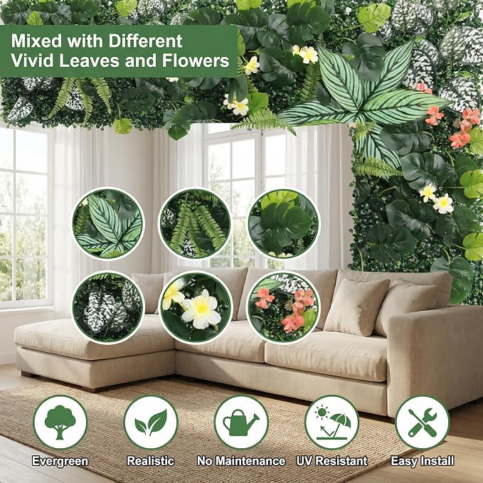 6 Pack 20"x20"Grass Wall Panels-Artificial Boxwood Panels - Image 3
