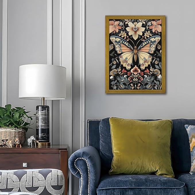 Hand Drawn Sandstone Nature Floral Wall Art, Framed Vintage 3D Textured - Image 2