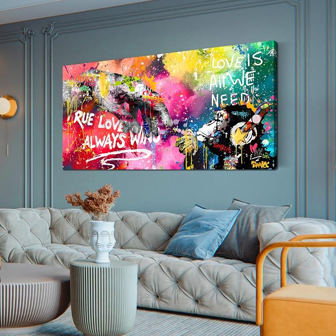 Graffiti Canvas Wall-Art for Living Room Large Size by SIXTTARTCANVASWALLART