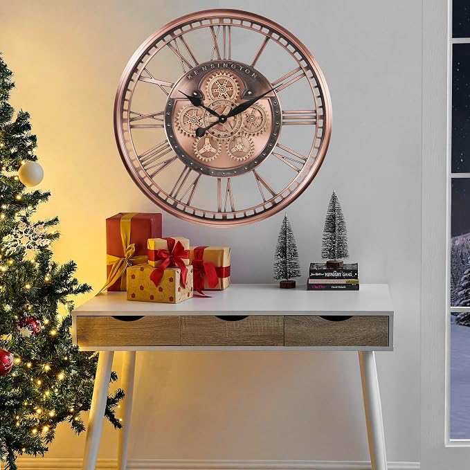 CLXEAST 28 Inch Oversized Large Moving Gears Wall Clock, Industrial Vintage - Image 6