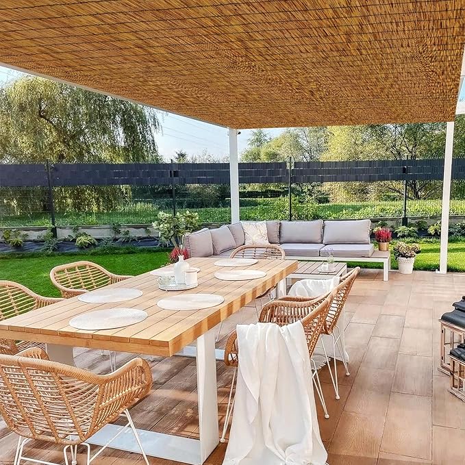 Reed Fencing Rolls, Patio Privacy Screen 5 Feet High, Decorative Bamboo Fence - Image 7