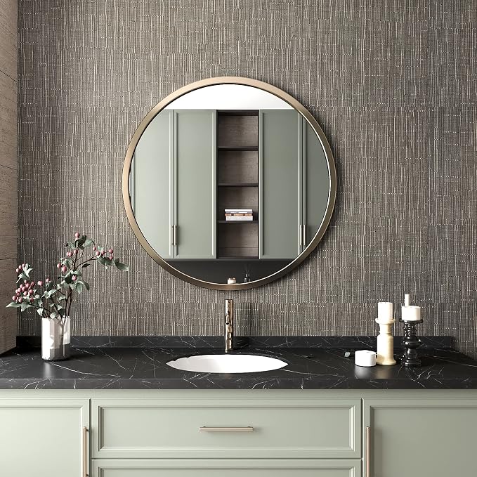 VEELIKE Truffle Brown Grasscloth Peel and Stick Wallpaper Faux Woven Grasscloth - Image 4