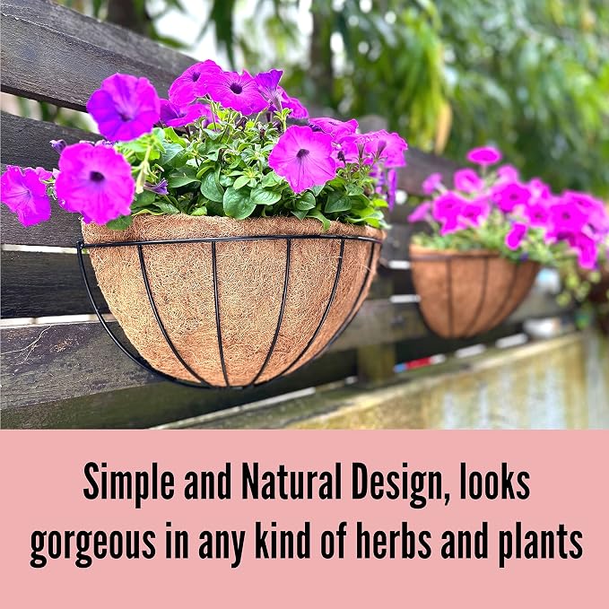 LaLaGreen Wall Planters for Outdoor Plants, 4 Pack, 12 Inch Half Round Plant - Image 9