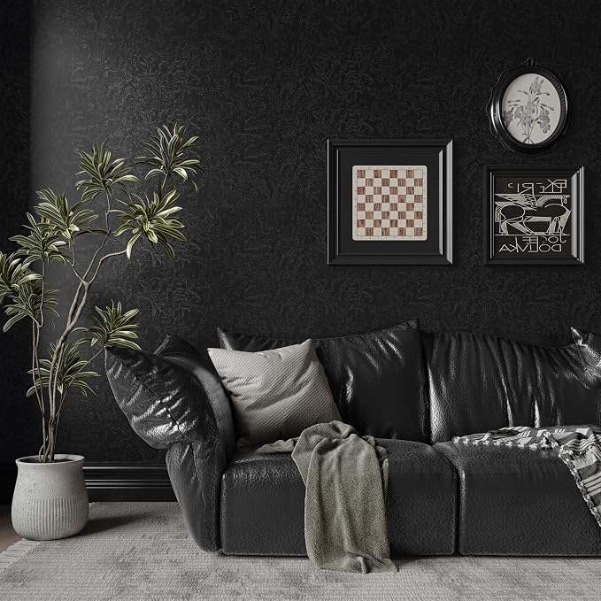 Abyssaly Black Textured Wallpaper Peel and Stick - Image 4