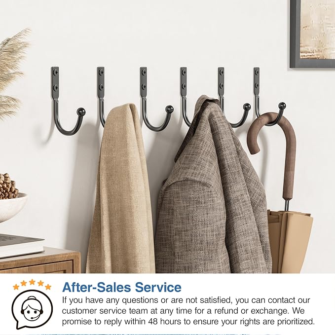 10 Pack Wall Hooks，Metal Hooks Hold up to 45 Lbs，Hooks Wall Mount - Image 5