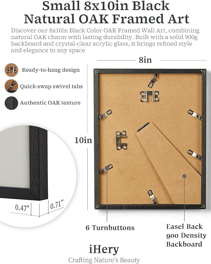 iHery Small Premium Natural Black OAK Wood 8x10in Cowgirls Go Coastal Trendy - Image 3