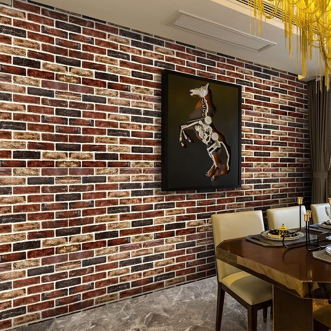 20-Pack 104 Sq.Ft 3D Wall Panels Peel and Stick 3D Faux Brick Wallpaper Peel - Image 3