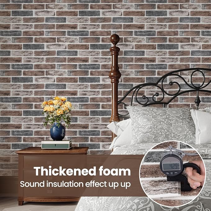 3D Wall Panels Brick Peel and Stick 26.7"x13.4"-10 PCS - Image 6