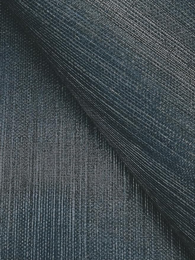York Wallcoverings Natural Sisal Navy Peel and Stick Grasscloth Wallpaper - Image 4