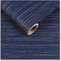 CRE8TIVE Dark Blue Grasscloth Peel and Stick Wallpaper Textured Blue Contact by CRE8TIVE