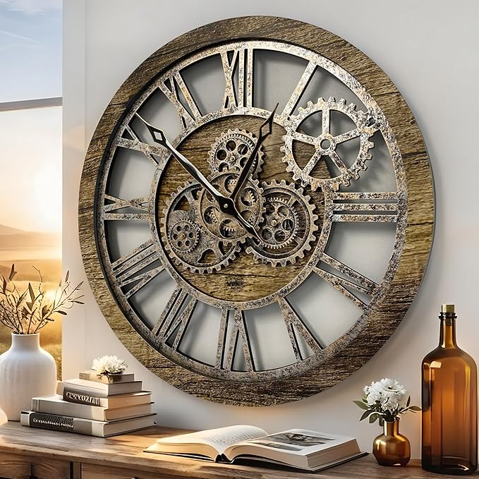 ImprovingLife The Gears Clock The Original Real Moving Gear Wall Clock Vintage by THEGEARSCLOCK