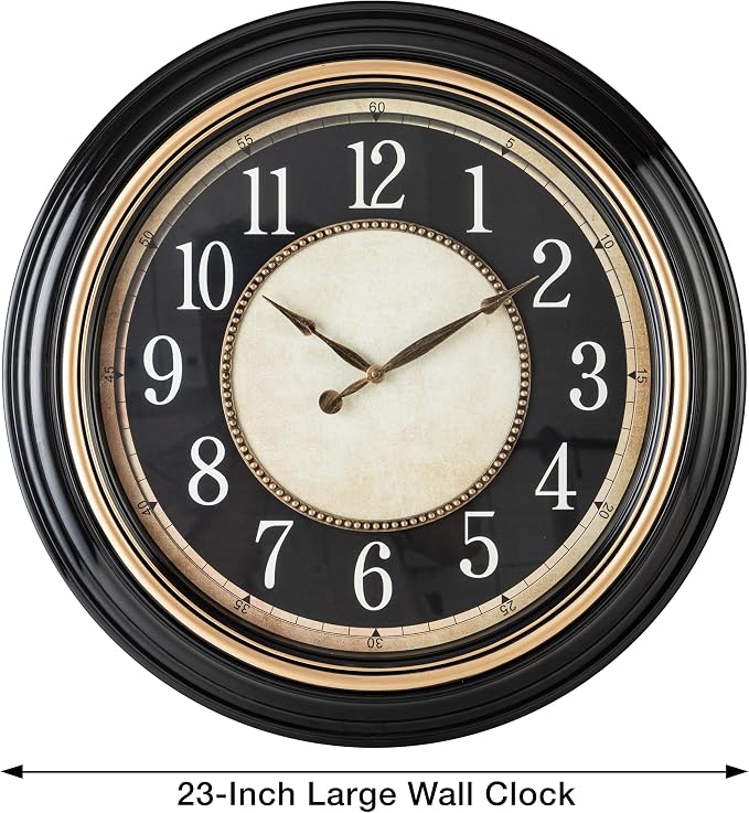 Pacific Bay Norden Huge Decorative Light-Weight 23-inch Wall Clock Silent - Image 5