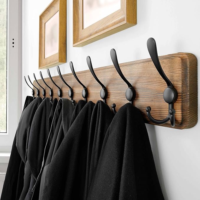 SKOLOO Rustic Large Coat Rack Wall Mount-38.6'' Long Coat Rack - Image 2