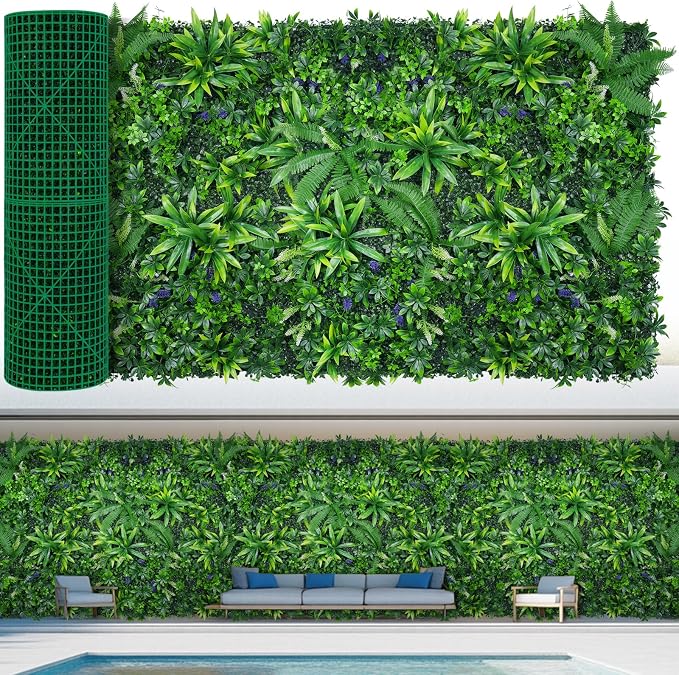 Grass Wall Panels, Fake Greenery Plant Decor by EverNature